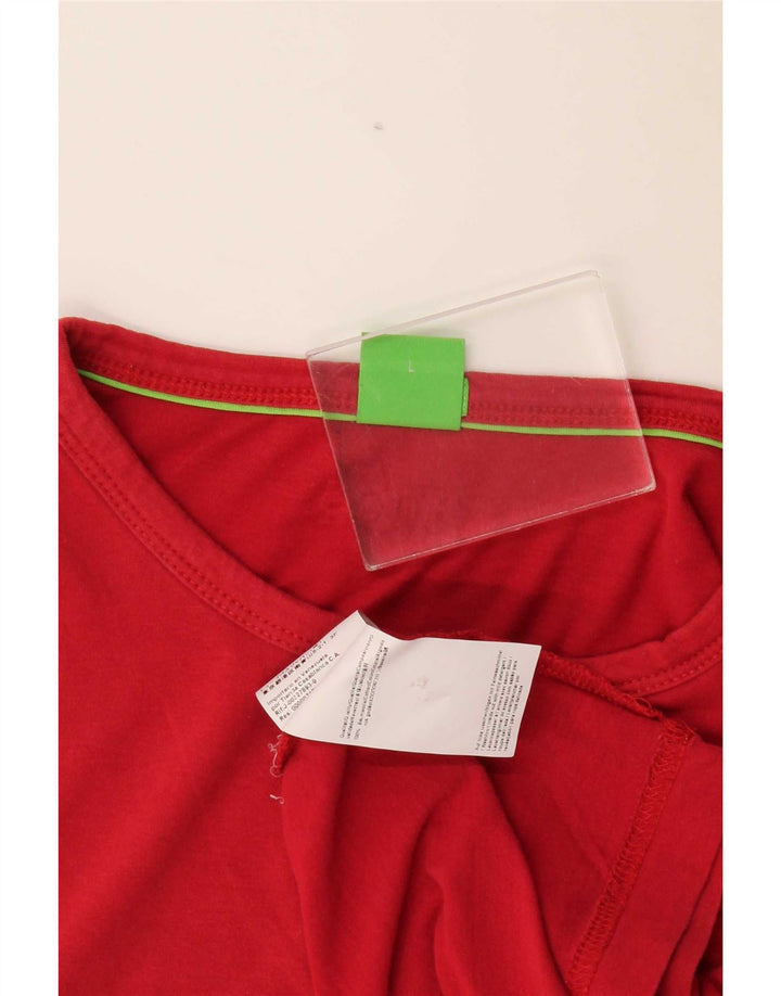 Hugo Boss Herren-T-Shirt mit Grafik, groß, aus roter Baumwolle