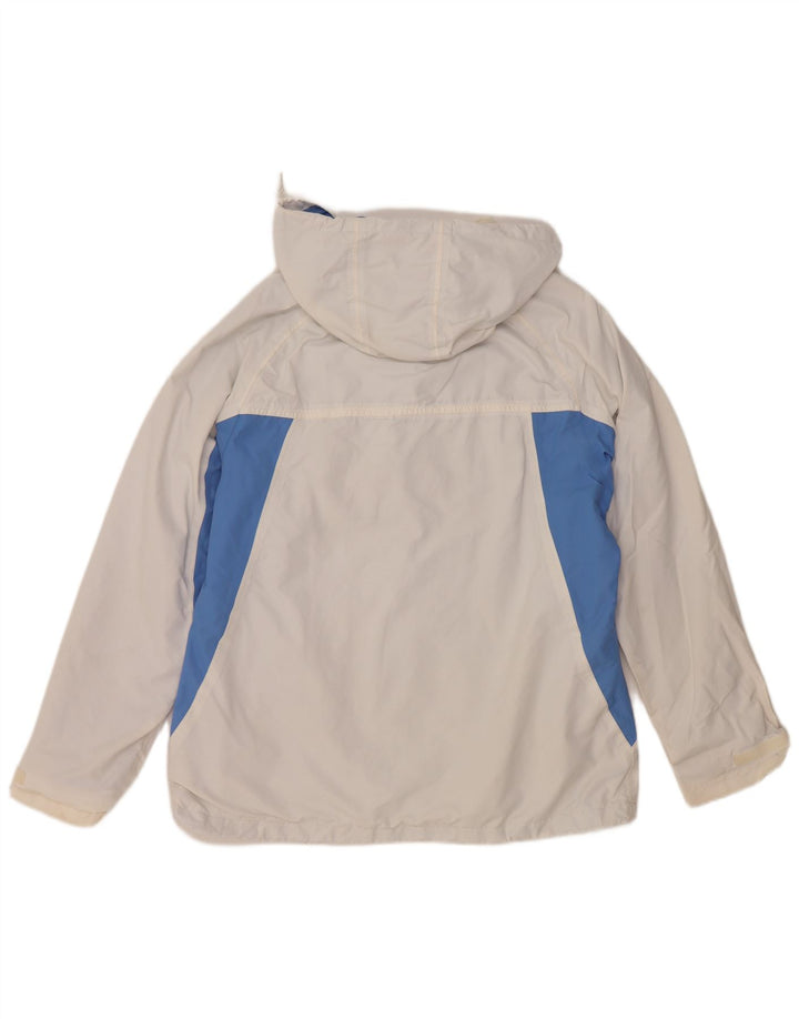 Weird Fish Damen-Regenjacke mit Kapuze, UK 14, Größe L, weißes Colourblock-Nylon