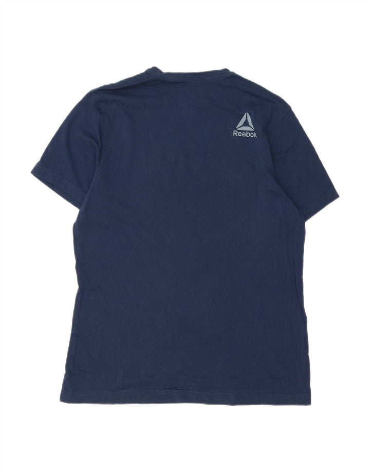 REEBOK Mens Graphic T-Shirt Top Medium Navy Blue