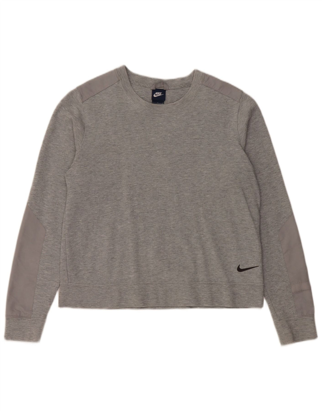 Nike Damen Sweatshirt Pullover UK 16 Large Grau Baumwolle