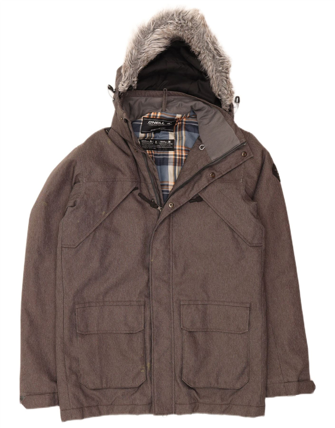 O'Neill Herren-Windbreakerjacke mit Kapuze, UK 36, Größe S, grau, Polyester