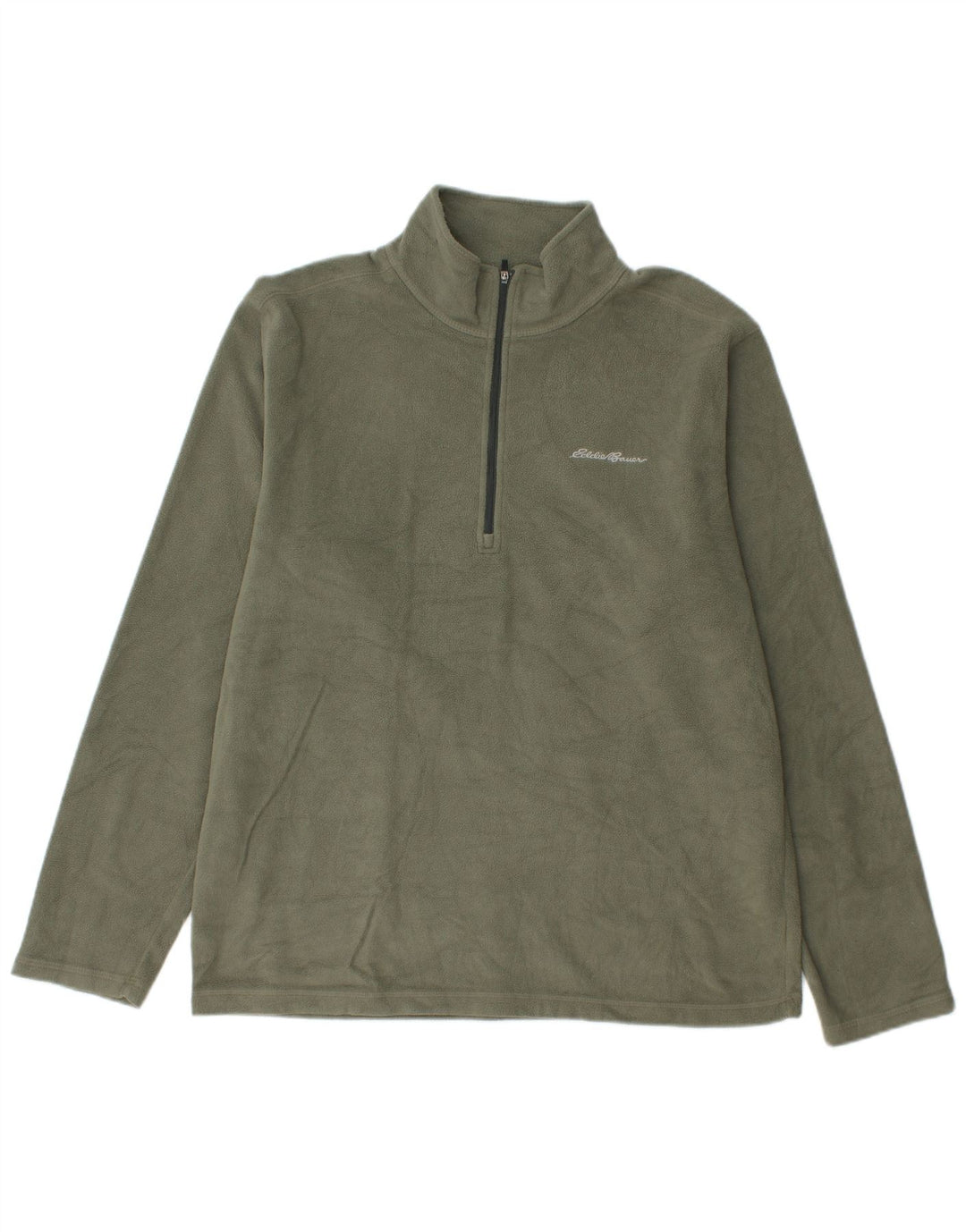 Eddie Bauer Herren-Fleecepullover mit Reißverschluss am Hals, mittleres Khaki, Polyester