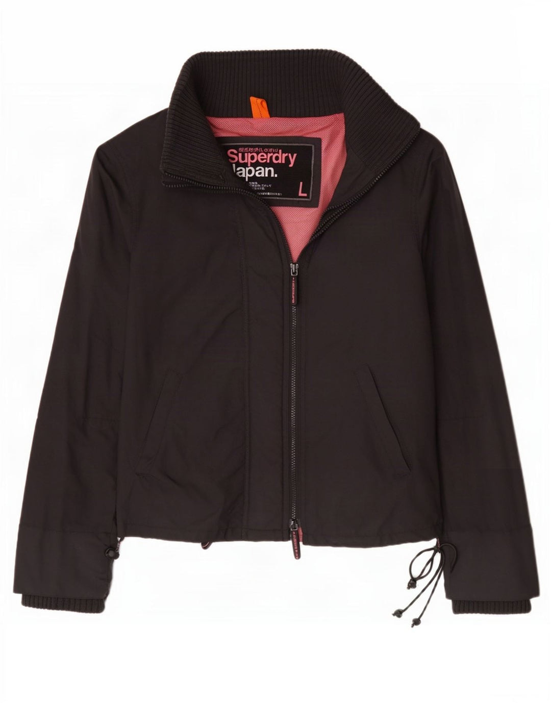 Superdry Damen Regenjacke UK 16 Large Schwarz Nylon