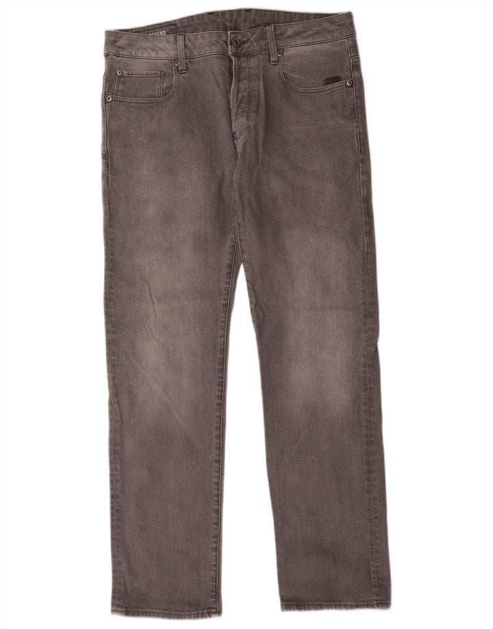G-Star Herren Straight Jeans W32 L32 Graue Baumwolle