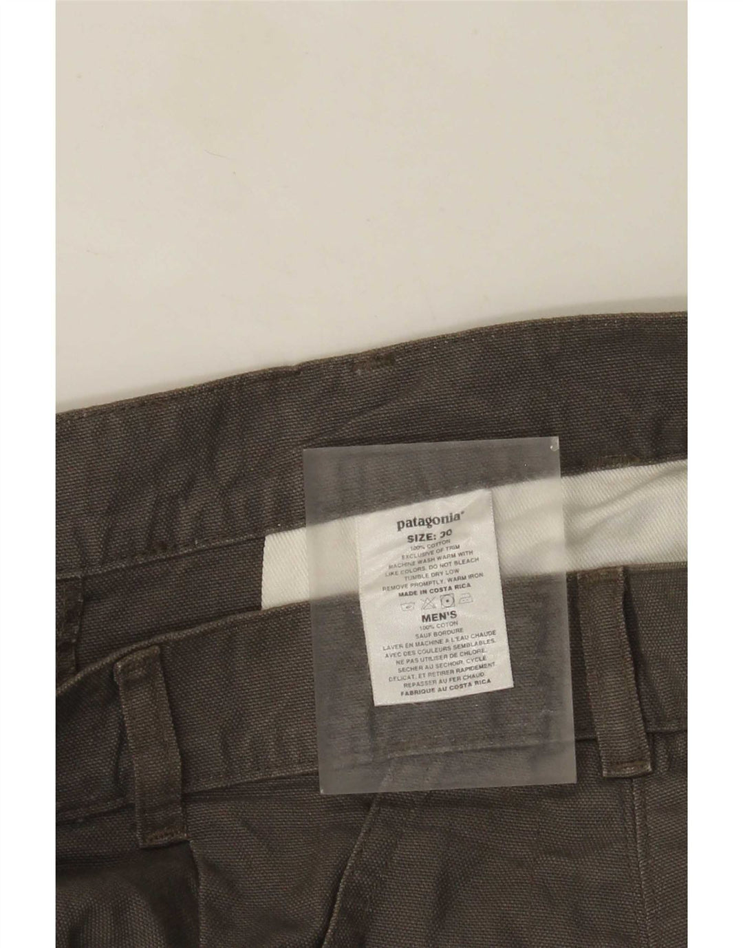 Patagonia Herren Chinoshorts W30 mittelgraue Baumwolle