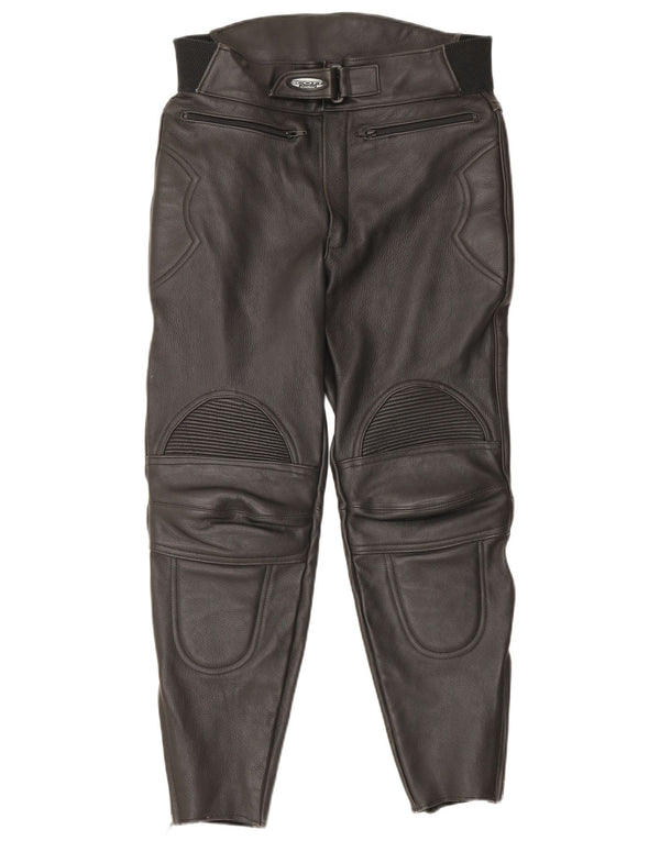 Scott Damen-Moto-Racer-Hose aus Leder, UK 16, Größe L W34 L27, Schwarz, Biker