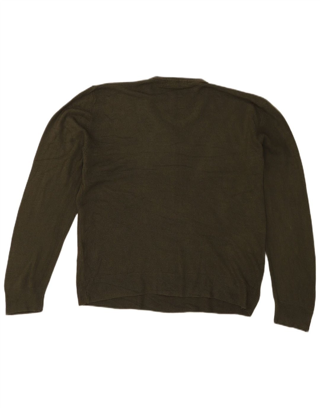 Marks & Spencer Herren-Pullover mit V-Ausschnitt, groß, Khaki, Acryl