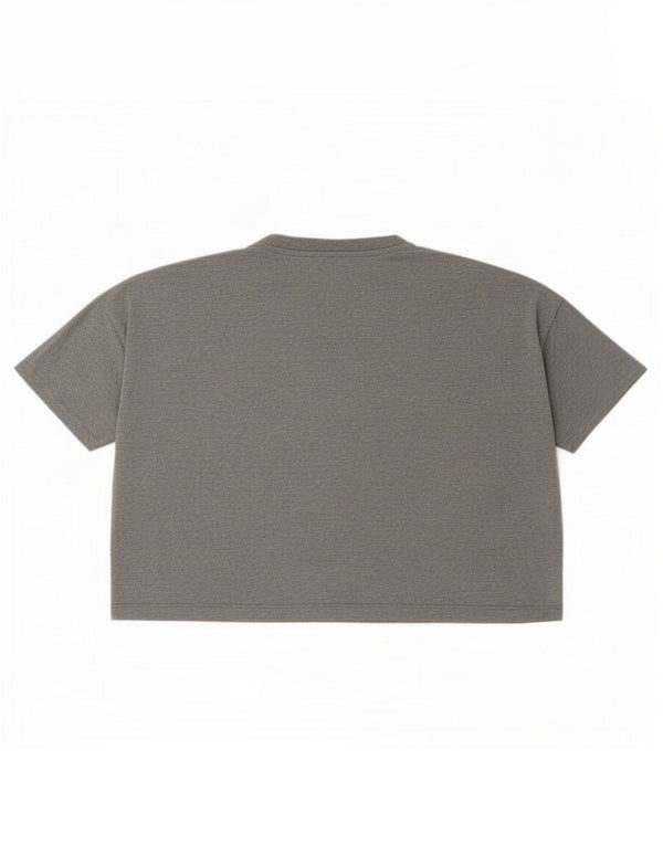 Nike Damen Crop Oversize Graphic T-Shirt Top UK 10 Small Grau Modal