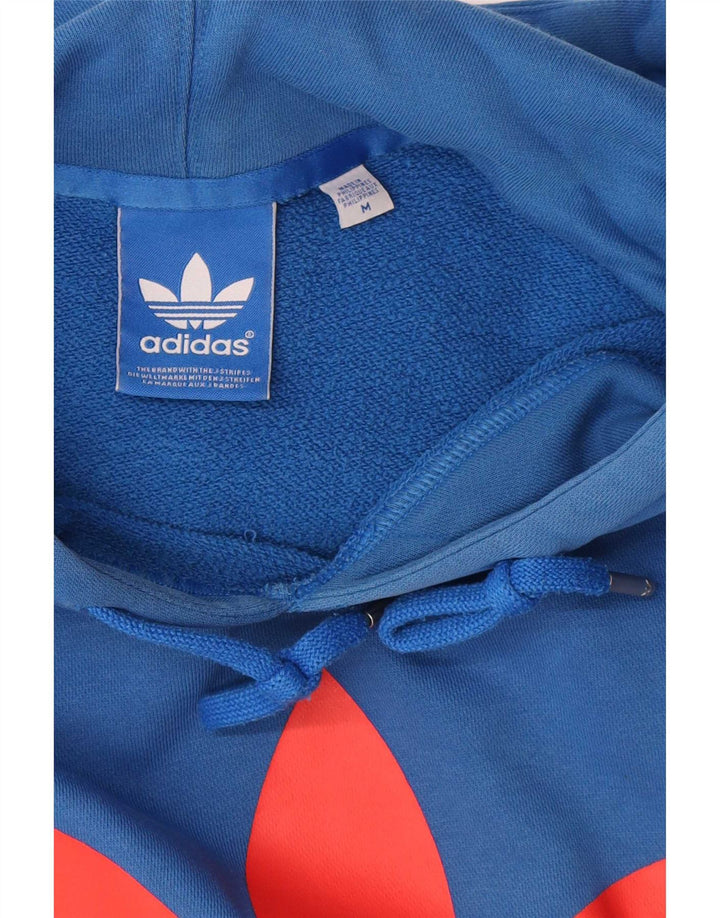 Adidas Herren Graphic Hoodie Pullover mittelblaue Baumwolle