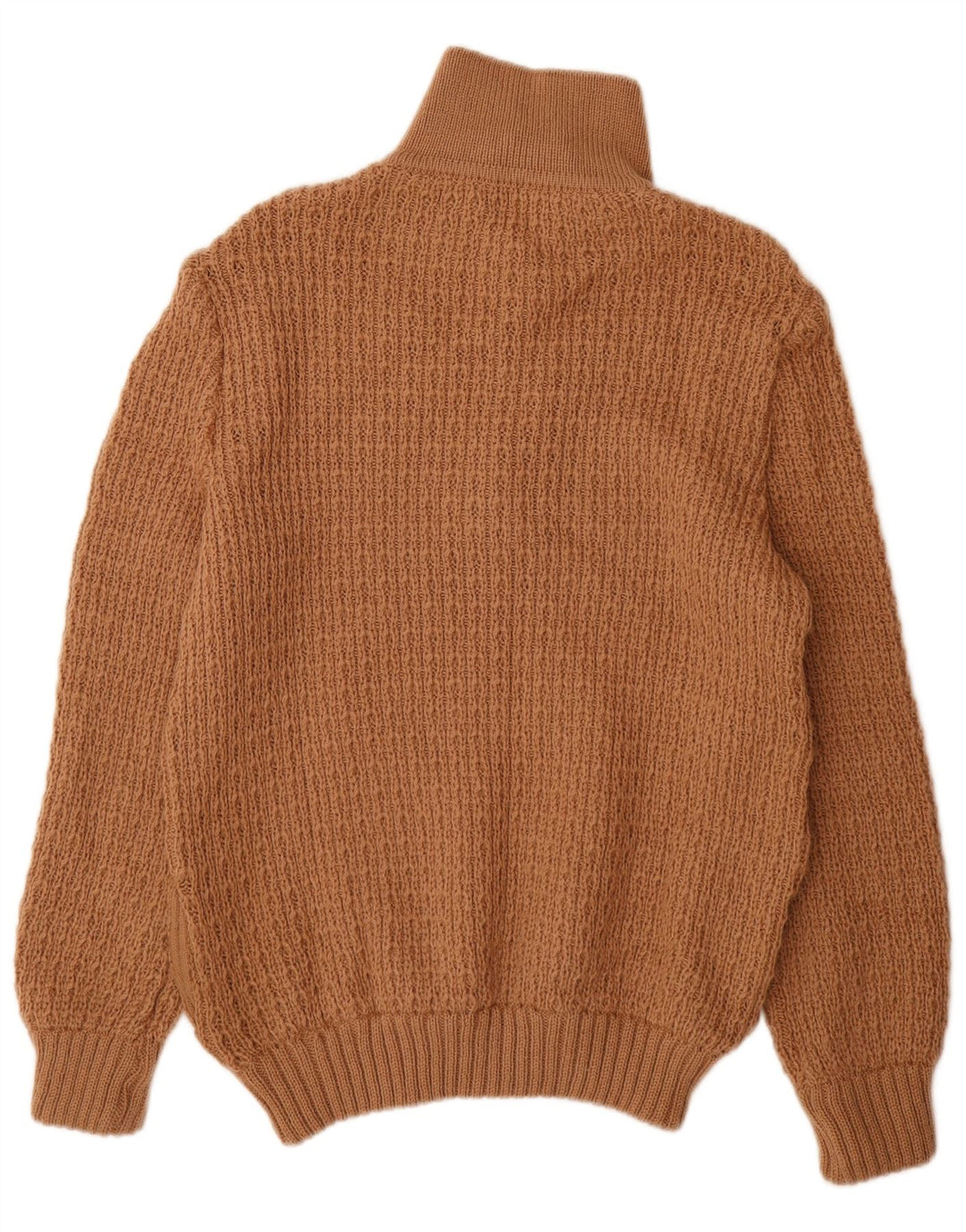 Vintage Herren-Pullover mit Knopfkragen, mittelbraun