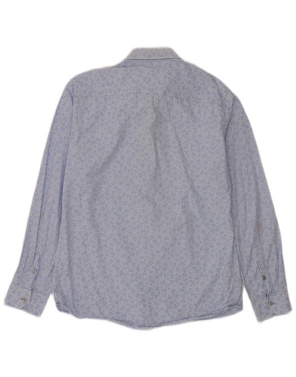 Crew Clothing Mens Shirt Medium Blue Floral Cotton