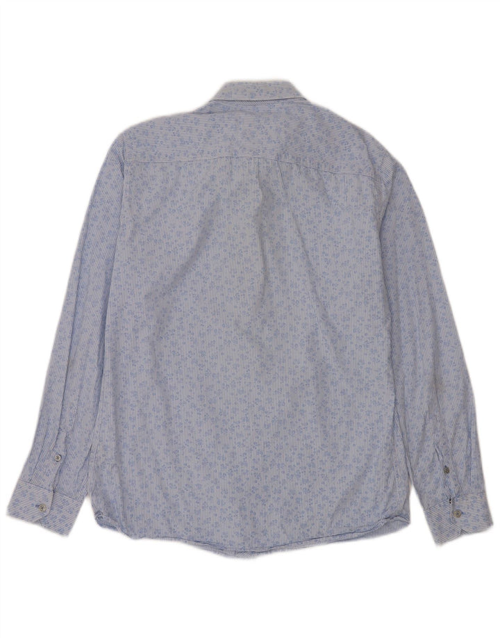 Crew Clothing Herrenhemd aus mittelblauer Baumwolle mit Blumenmuster