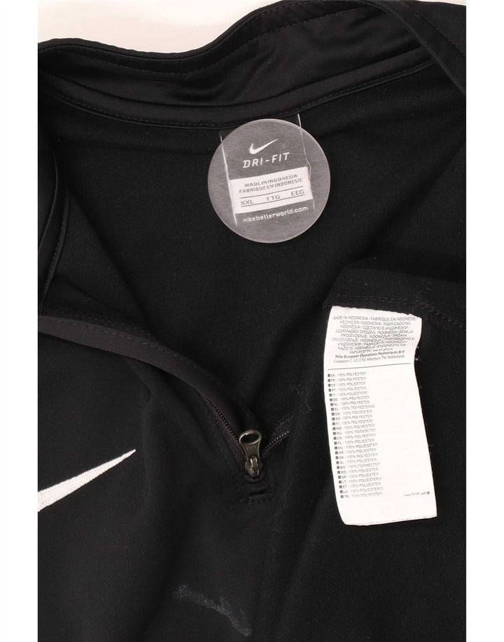 Nike Herren Dri Fit Zip Neck Pullover Trainingsanzug Top 2XL Schwarz Polyester