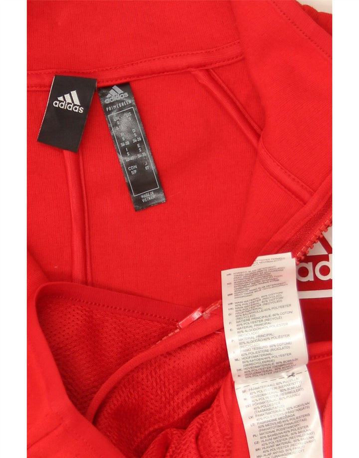 ADIDAS Damen-Trainingsanzug, übergroß, Jacke, Gr. 8/10, Größe S, rot, Baumwolle