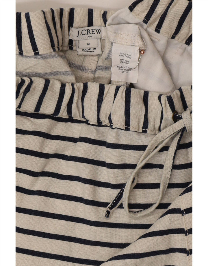 J. CREW Damen Hot Pants Medium W30 Off White Gestreiftes Leinen