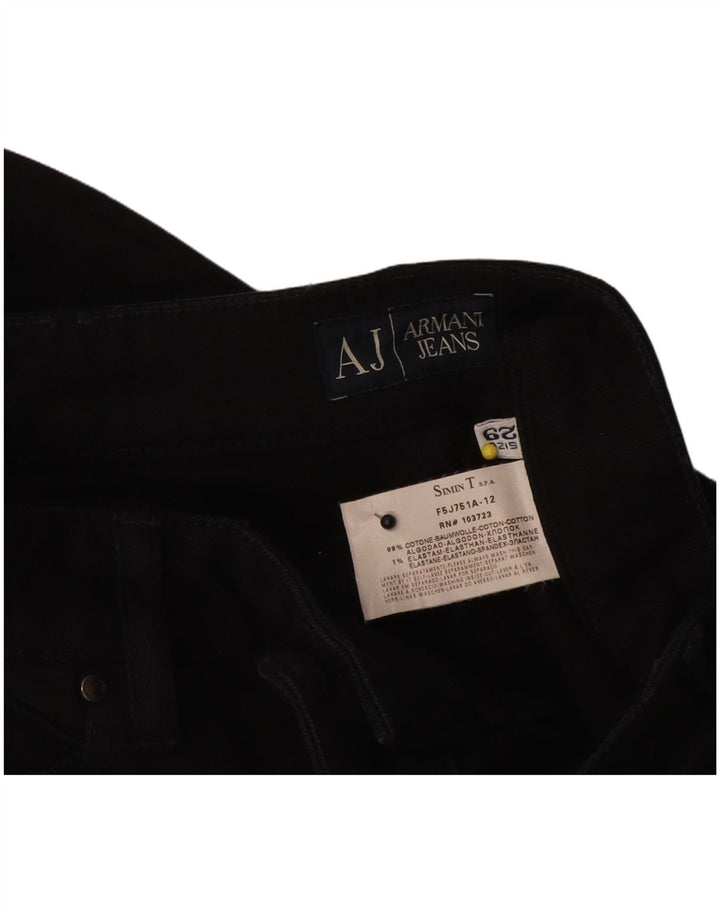 Armani Damen Straight Jeans W29 L33 Schwarze Baumwolle