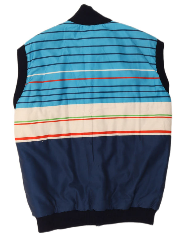 Azzurra wattierte Herrenweste UK 40, groß, marineblaues Farbblock-Polyester