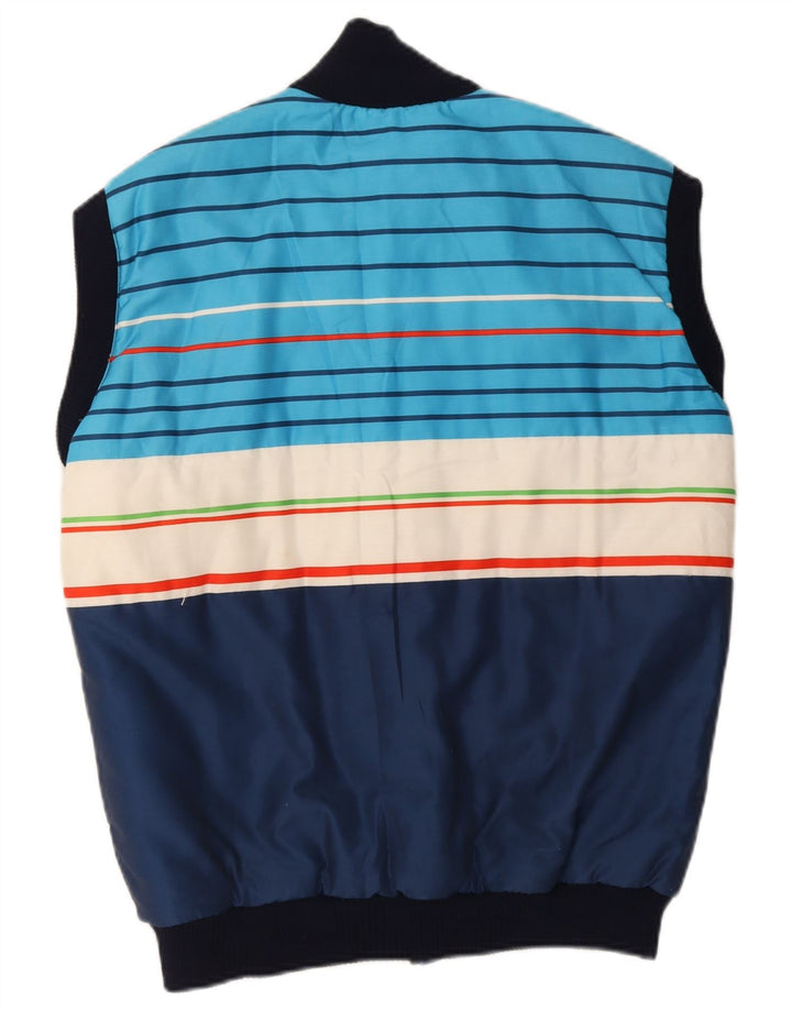 Azzurra wattierte Herrenweste UK 40, groß, marineblaues Farbblock-Polyester