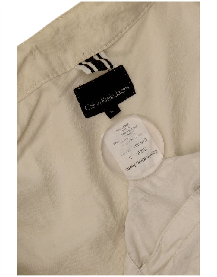 Calvin Klein Jeans Damen Utility-Jacke UK 16 Large Off White Cotton