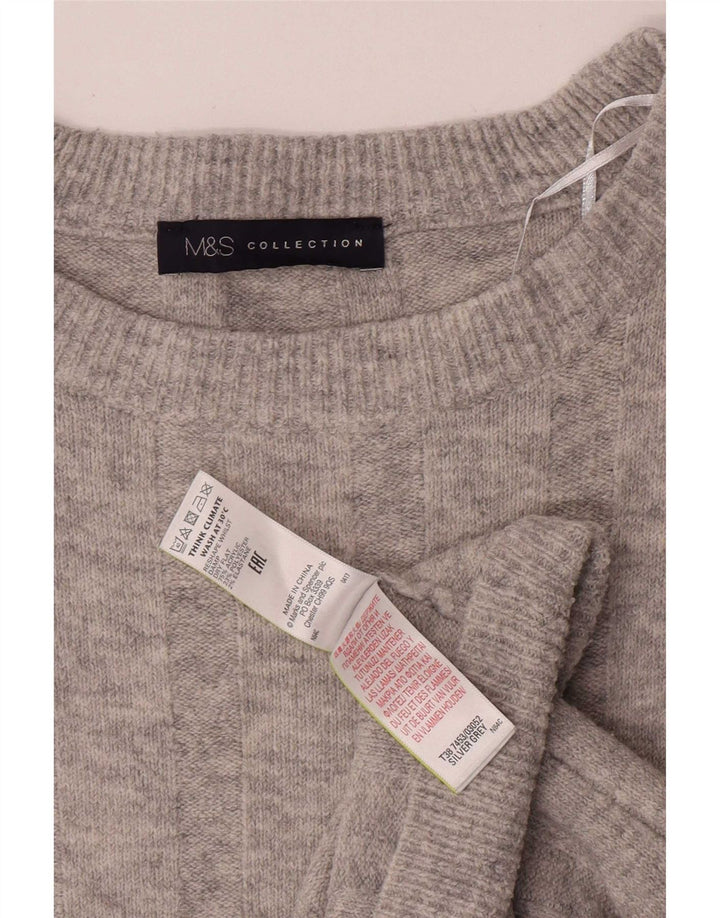 Marks & Spencer Damen-Pullover, übergroß, U-Boot-Ausschnitt, Gr. 10, Größe S, Grau