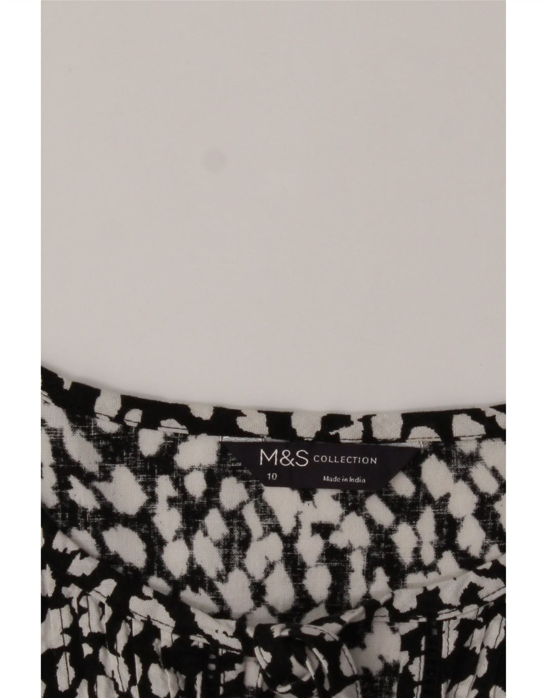 MARKS & SPENCER Womens Oversized Blouse Top UK 10 Small Black Animal Print Vintage Marks & Spencer and Second-Hand Marks & Spencer from Messina Hembry 