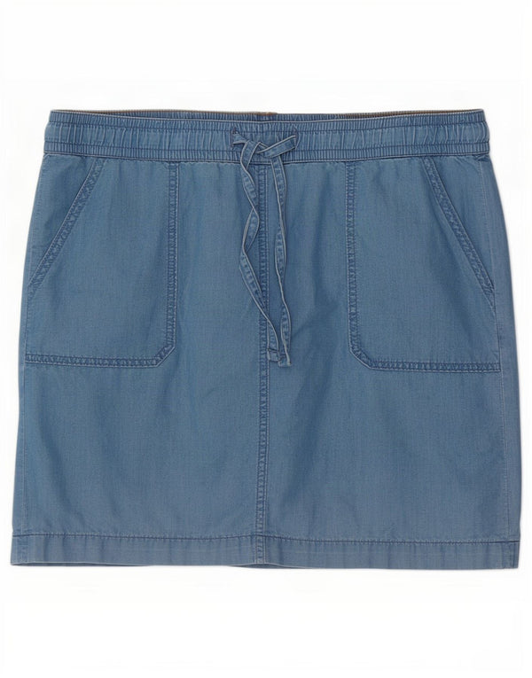 Tommy Hilfiger Damen Minirock US 12 Large W36 Blaue Baumwolle