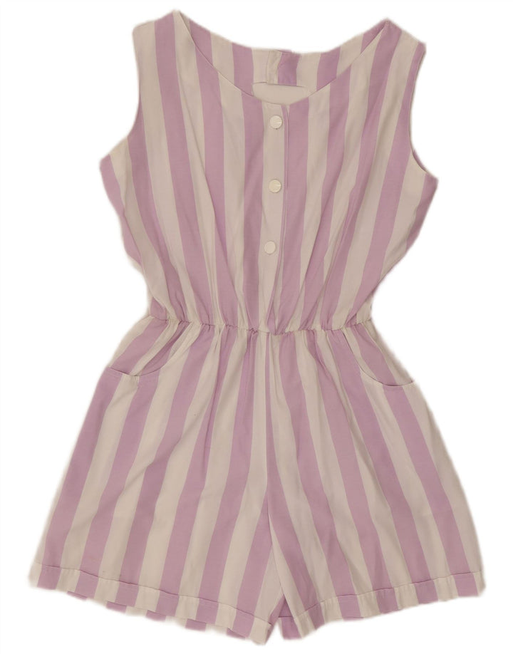 Vintage Damen Playsuit UK 16 Groß Lila gestreift