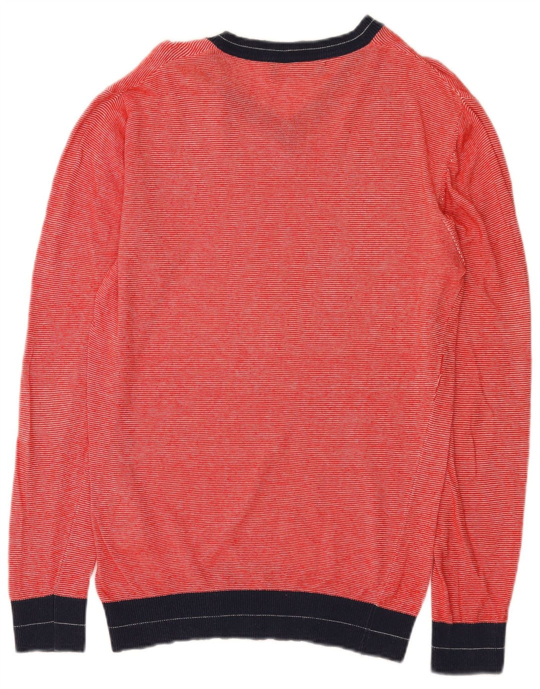 Zara Herren-Pullover mit V-Ausschnitt, groß, rote Farbblock-Viskose