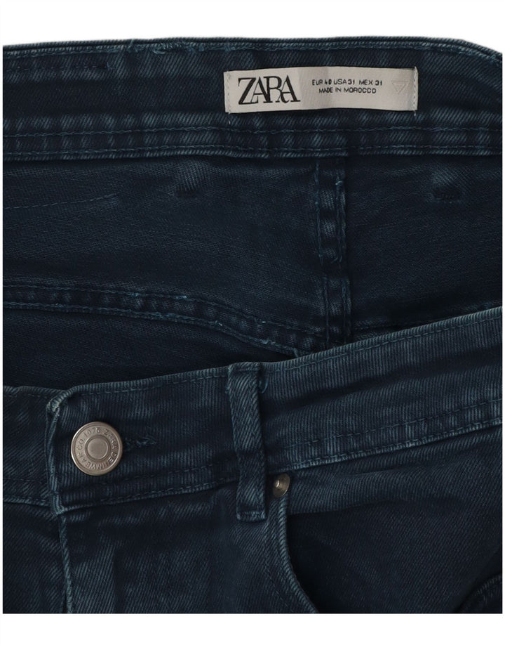 Zara Herren Jeansshorts EU 40 Medium W31 Marineblaue Baumwolle