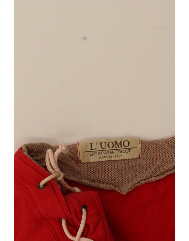 L'Uomo Damen Crop Sweatshirt Pullover UK 16 Large Rot Farbblock