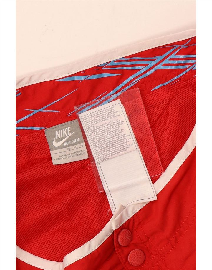 Nike Herren-Badeshorts aus mittelrotem Colourblock-Polyester