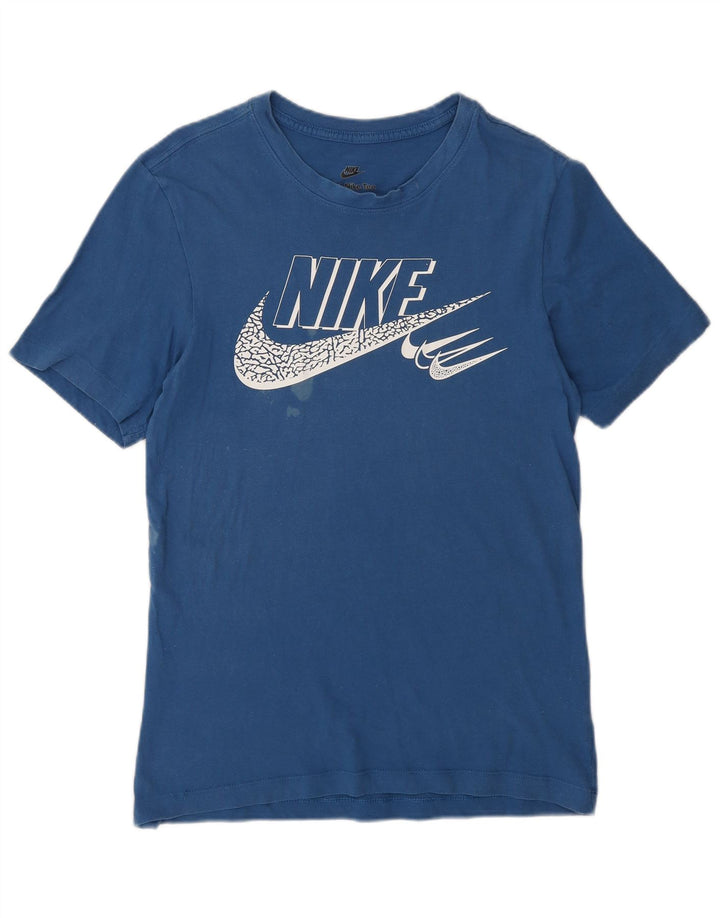 Nike Herren Grafik T-Shirt Top XS Blaue Baumwolle