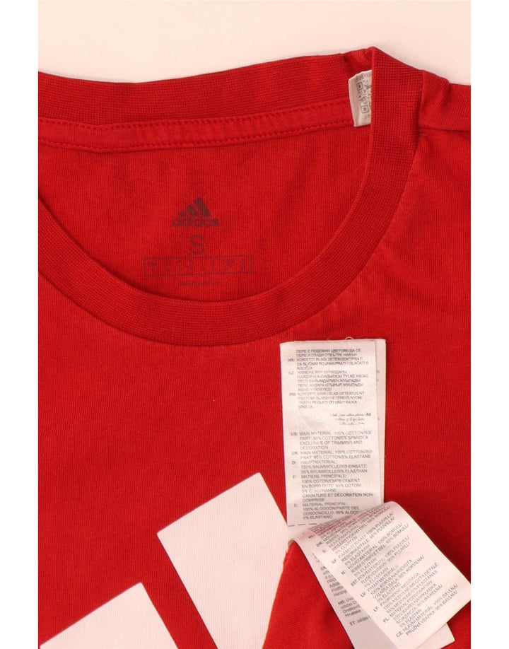 Adidas Herren Grafik T-Shirt Top Small Rot Baumwolle
