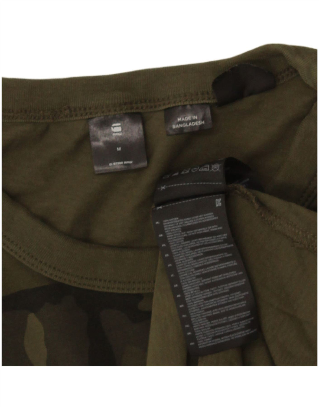 G-STAR Herren T-Shirt-Oberteil aus mittelgrüner Camouflage-Baumwolle