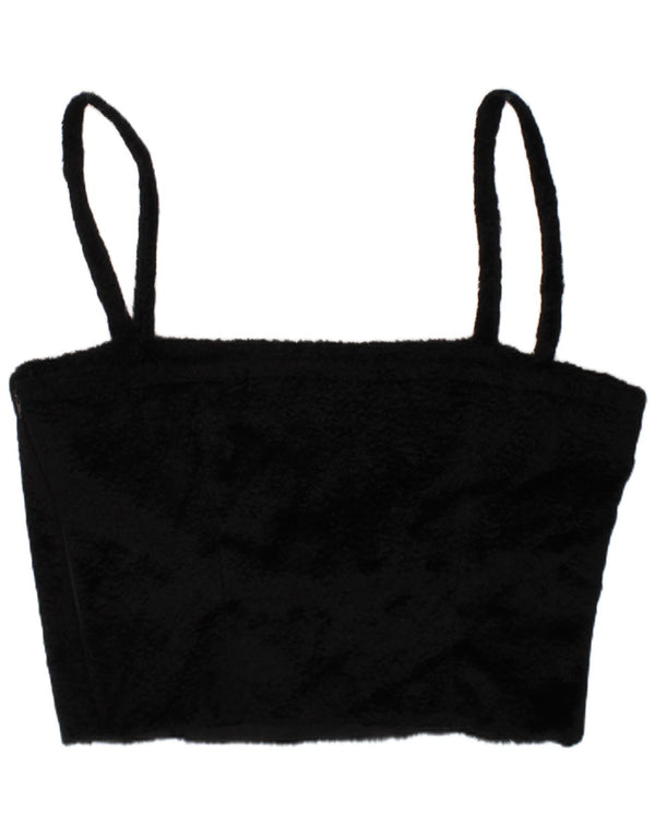 Mariella Burani Damen Amuleti Crop Top UK 14 Mittelschwarze Viskose