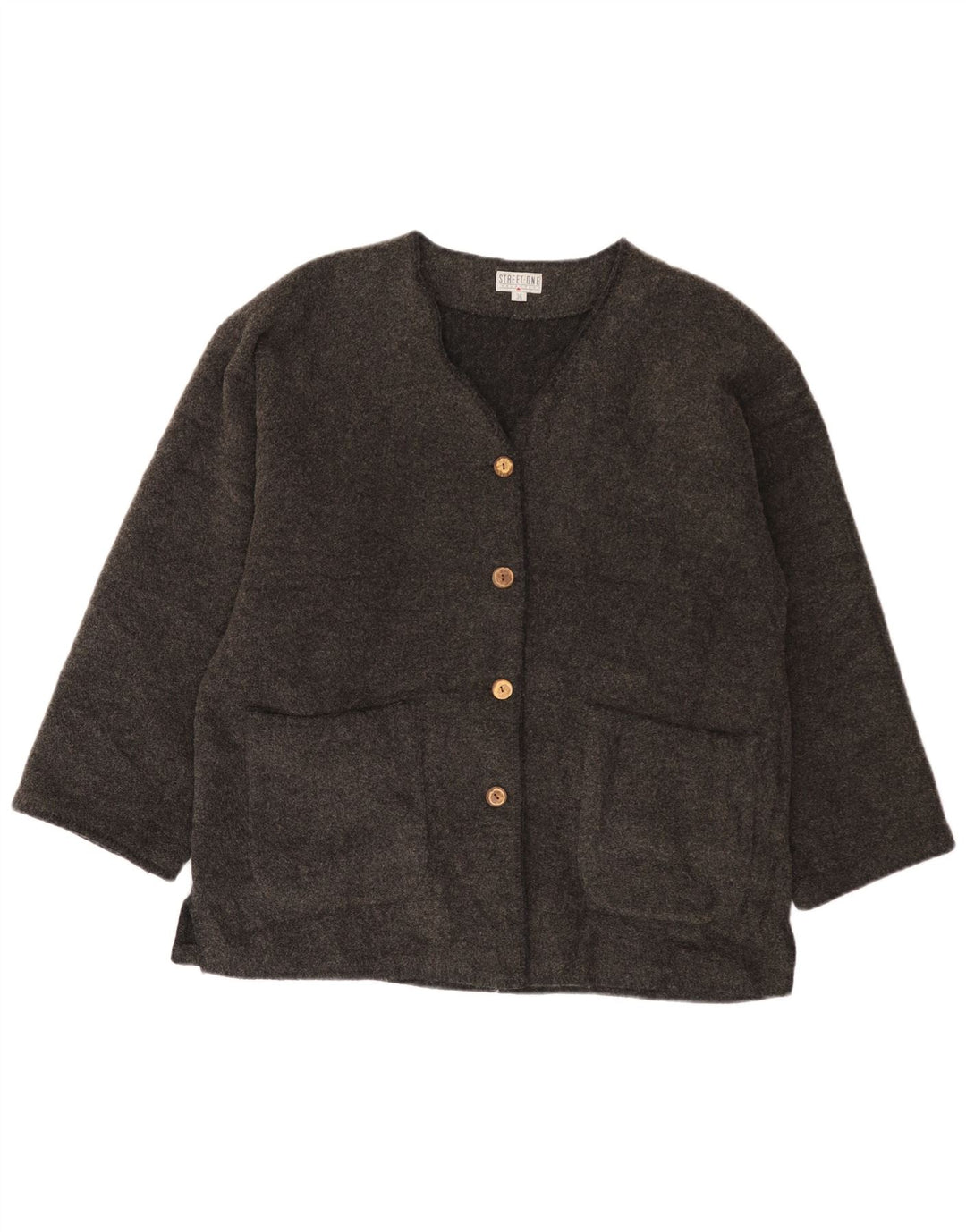 Street One Damen-Blazer mit übergroßen 4 Knöpfen, EU 36, klein, graue Wolle