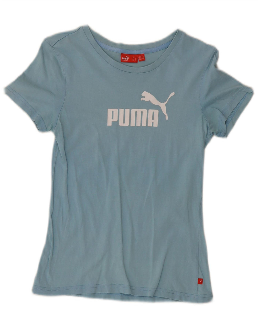 Puma Damen Grafik T-Shirt Top UK 10 Small Blau