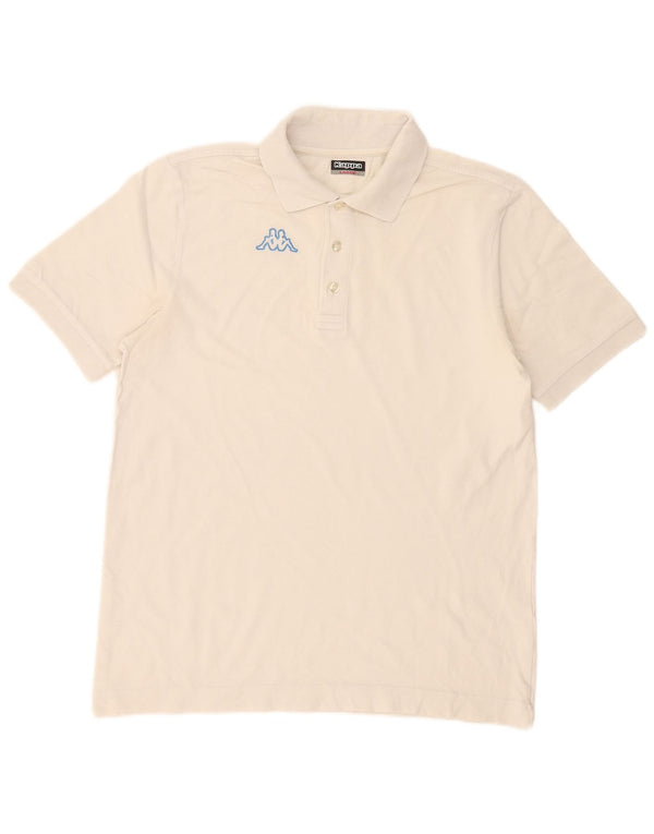 Kappa Herren-Poloshirt mit Grafik, groß, aus weißer Baumwolle