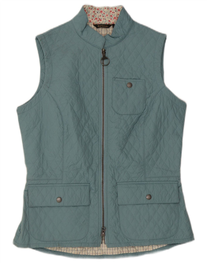 Barbour Damen Steppweste UK 12 Mittelblaues Polyamid