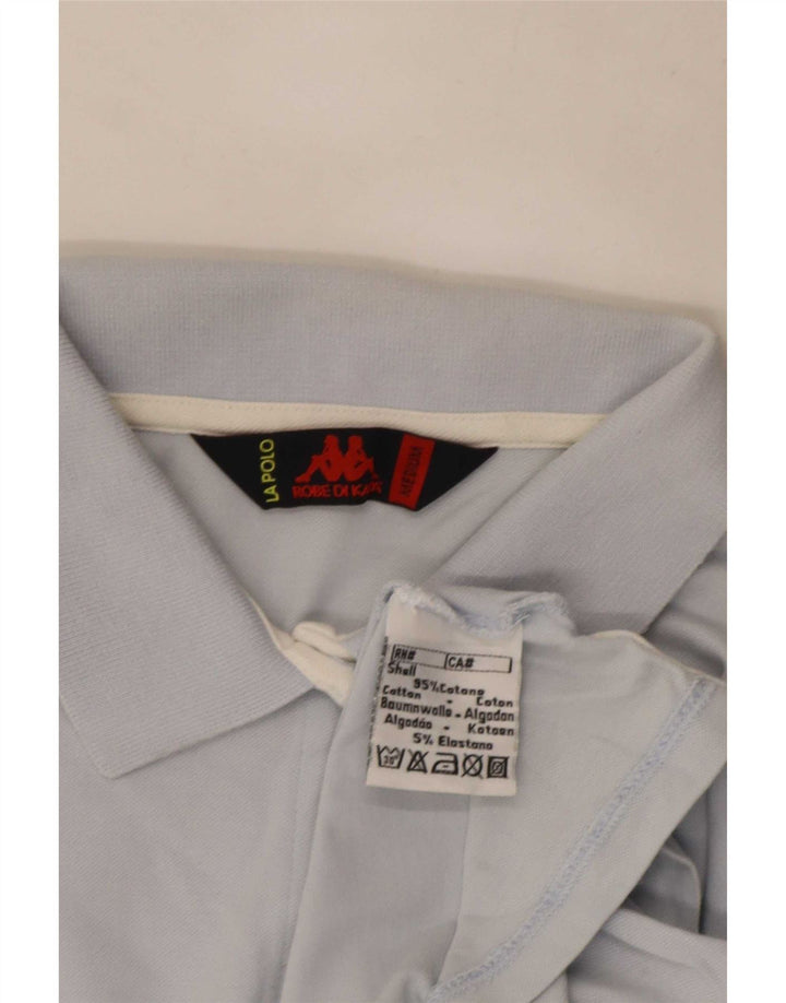 Kappa Damen Poloshirt UK 12 Mittelblaue Baumwolle