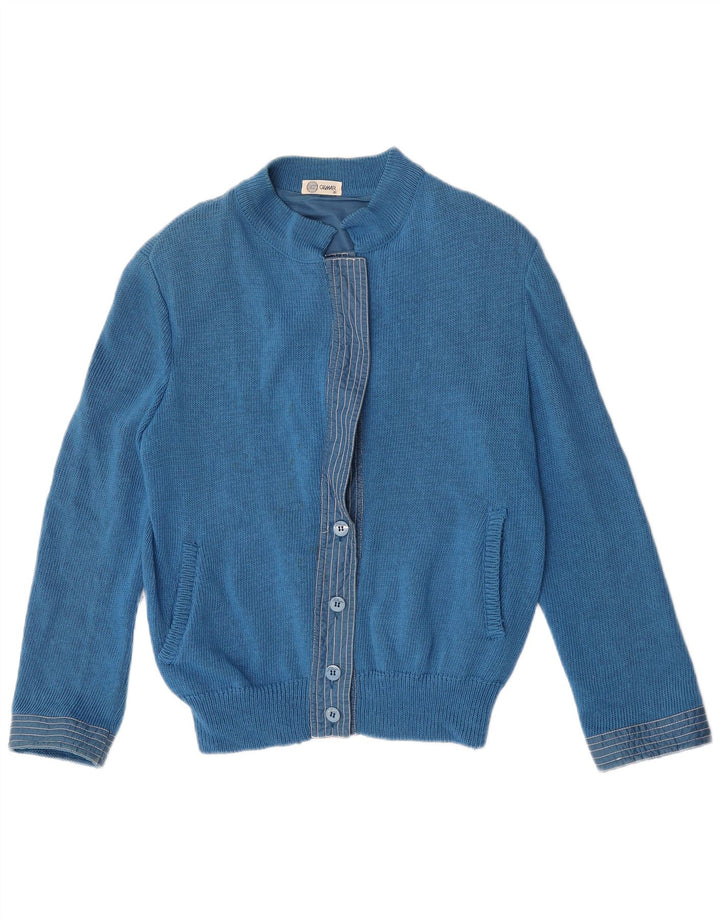 Vintage Damen Cardigan Pullover IT 44 Mittelblaue Wolle