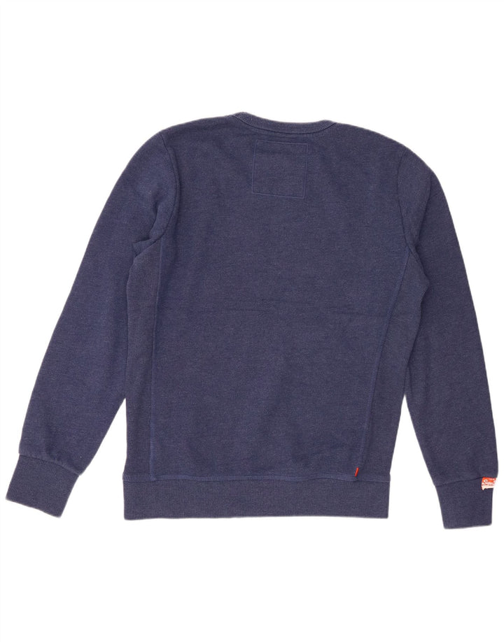 Superdry Herren-Sweatshirt-Pullover, große blaue Baumwolle