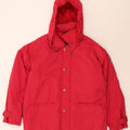 VINTAGE Mens Hooded Windbreaker Jacket UK 44 2XL Red Polyester Vintage Vintage and Second-Hand Vintage from Messina Hembry 