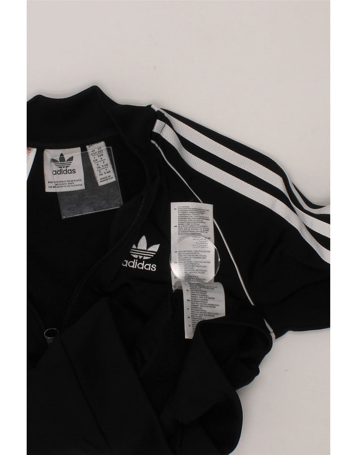 ADIDAS Girls Tracksuit Top Jacket 5-6 Years Black Polyester Vintage Adidas and Second-Hand Adidas from Messina Hembry 