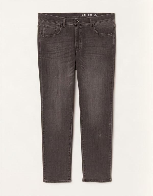 F&F Herren Distressed Slim Jeans W38 L32 Graue Baumwolle