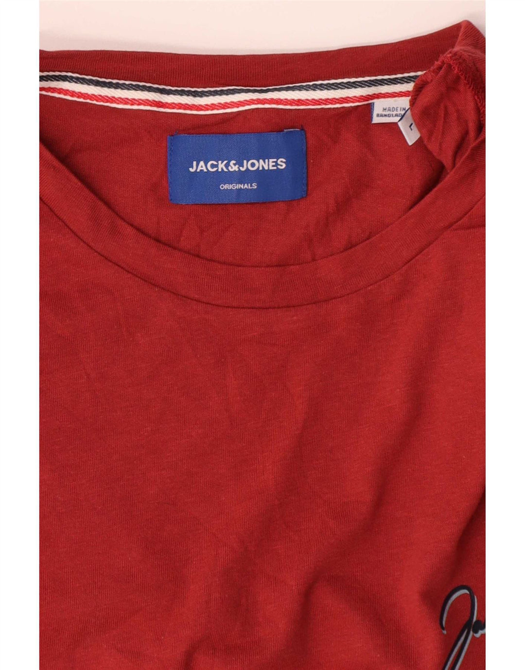 Jack & Jones Herren-T-Shirt-Oberteil aus mittelroter Baumwolle