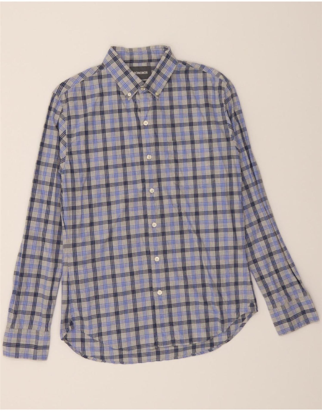 BONOBOS Mens Slim Fit Shirt Medium Purple Check Cotton Vintage BONOBOS and Second-Hand BONOBOS from Messina Hembry 