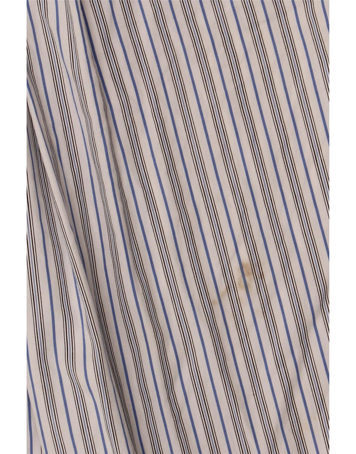 Ralph Lauren Herrenhemd, Größe 14, klein, weiß gestreift, Baumwolle