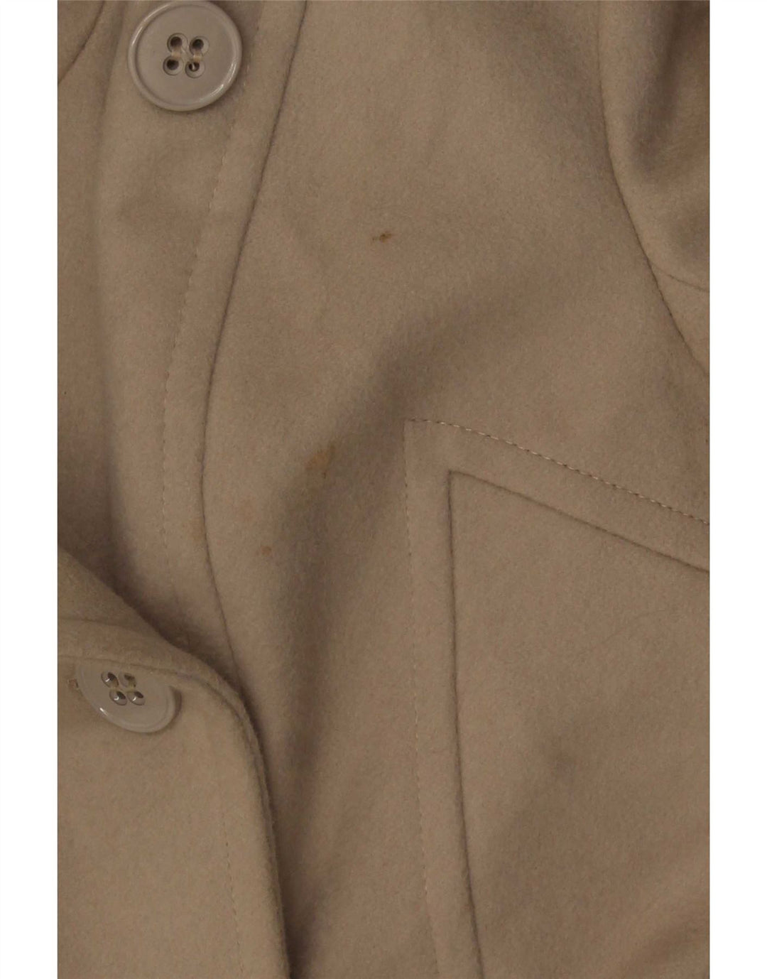 Reiss Zweireihiger Damenmantel UK 6 XS Beige Schurwolle