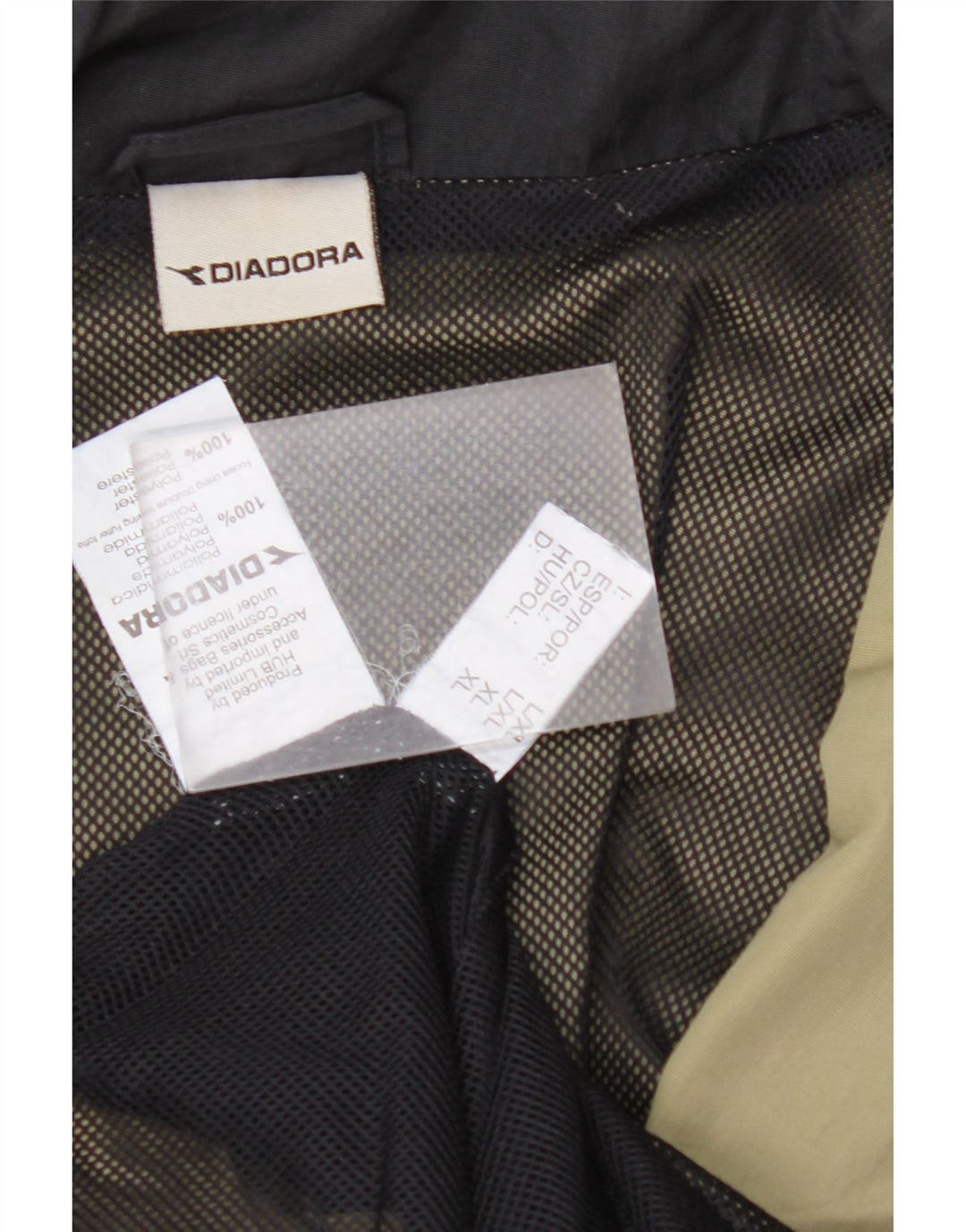 DIADORA Herren-Regenjacke mit Kapuze, UK 42, XL, Khaki, Polyamid